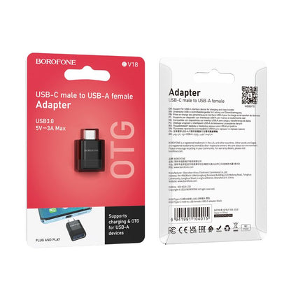 BOROFONE BV18 Type-C male to USB female USB3.0 adapter - black
