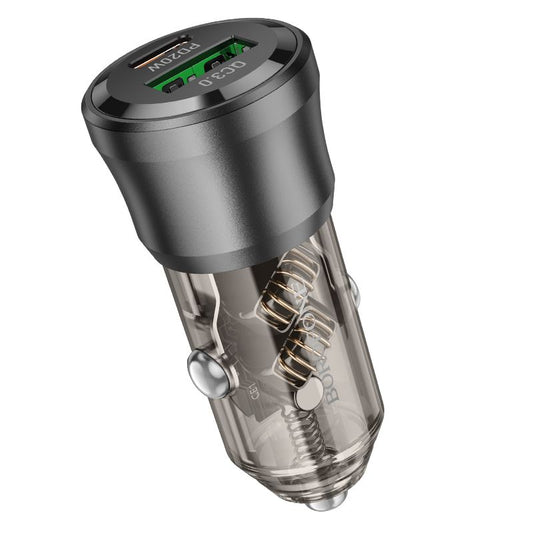 BOROFONE BZ25 Journey PD38W(1C1A) car charger - transparent black