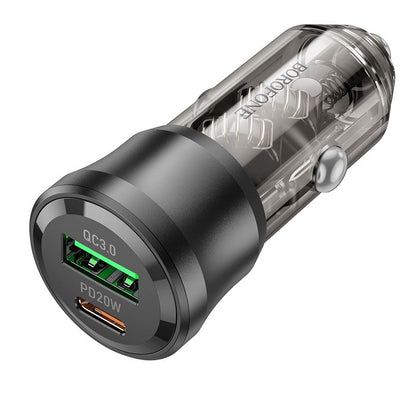 BOROFONE BZ25 Journey PD38W(1C1A) car charger - transparent black