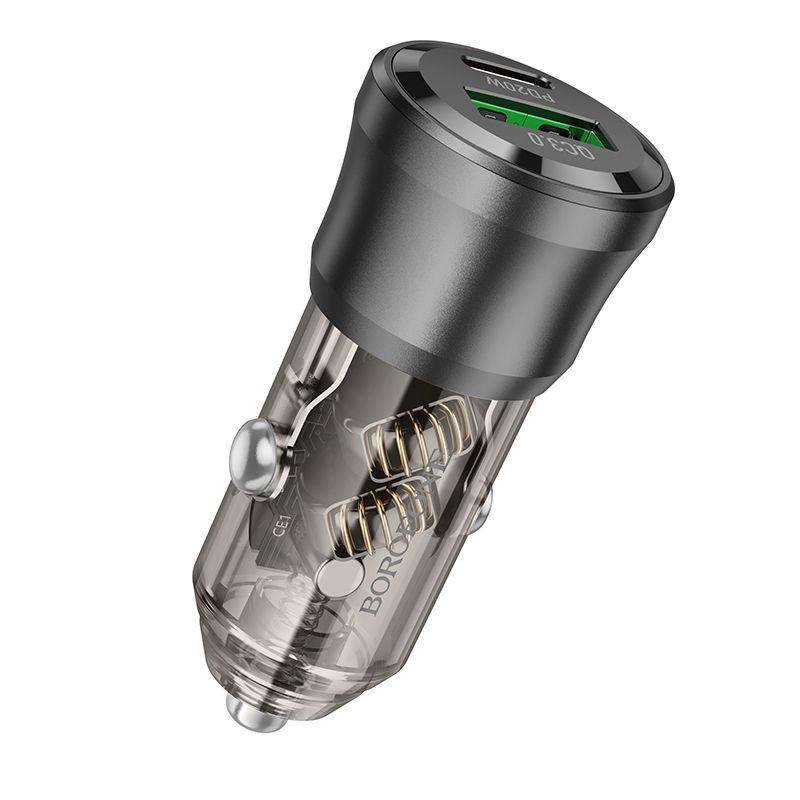 BOROFONE BZ25 Journey PD38W(1C1A) car charger - transparent black