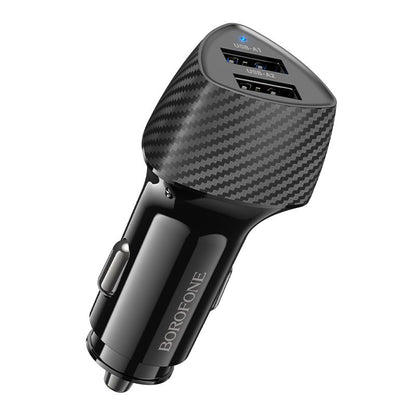BOROFONE BZ31A Solid dual-port car charger - black