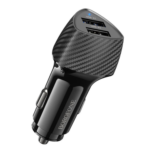 BOROFONE BZ31A Solid dual-port car charger - black