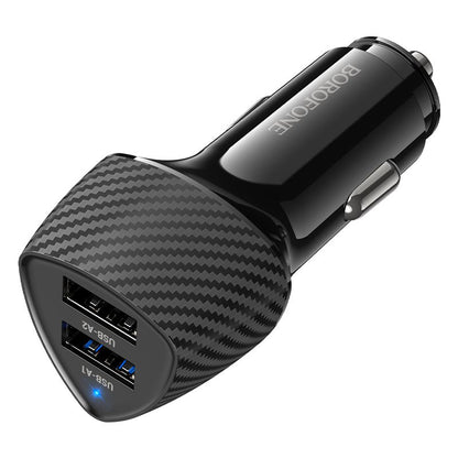 BOROFONE BZ31A Solid dual-port car charger - black