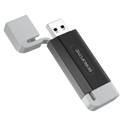 BOROFONE DH9 Wisdom 2-in-1 USB 2.0 card reader - black gray