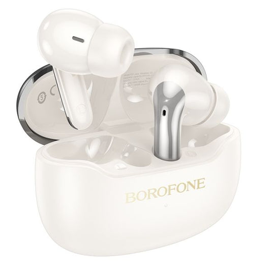 BOROFONE FQ1 Plus Shine ANC Active Noise Cancellation ENC wireless BT headset - milky white