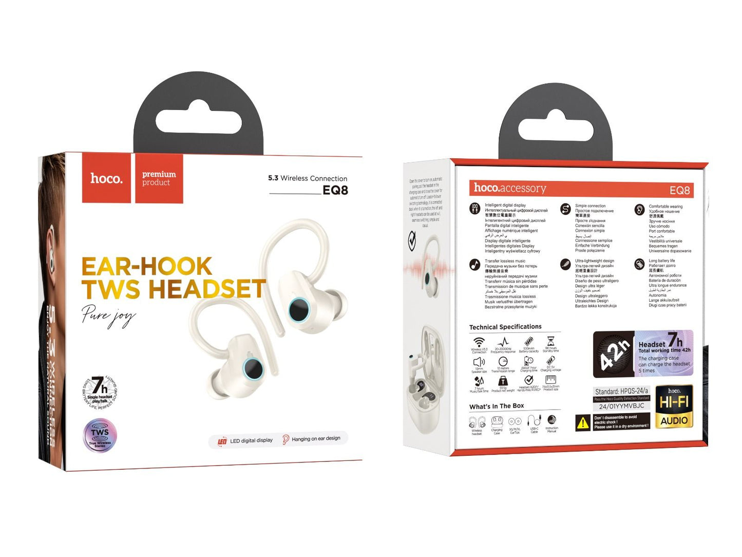hoco. EQ8 Pure joy in-ear true wireless BT headset - milky white