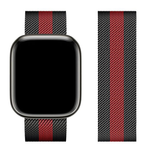 Apple Watch 44 / 45 / 46 / 49mm hoco. iWatch WA03 Simple beauty series milanese steel strap - black and red
