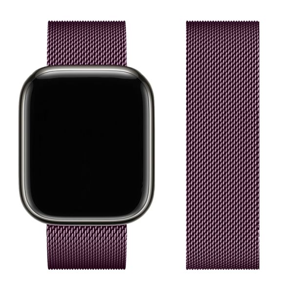 Apple Watch 44 / 45 / 46 / 49mm hoco. iWatch WA03 Simple beauty series milanese steel strap - blackcurrant