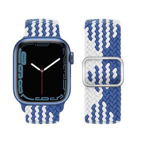 Apple Watch 44 / 45 / 46 / 49mm hoco. iWatch WA05 Jane Eyre series sliding buckle ultra-thin nylon strap - Z pattern-blue white