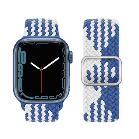 Apple Watch 44 / 45 / 46 / 49mm hoco. iWatch WA05 Jane Eyre series sliding buckle ultra-thin nylon strap - Z pattern-blue white