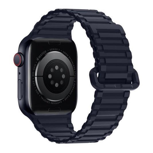 Apple Watch 44 / 45 / 46 / 49mm hoco. iWatch WA06 Flexible series military pattern magnetic silicone strap - evening blue