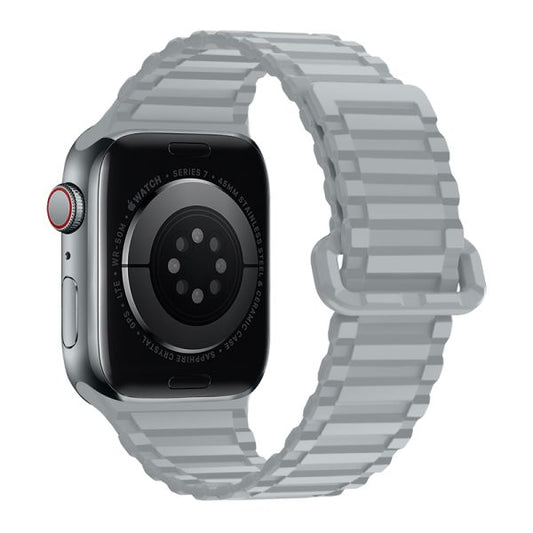Apple Watch 44 / 45 / 46 / 49mm hoco. iWatch WA06 Flexible series military pattern magnetic silicone strap - cloudy gray