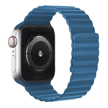 Apple Watch 44 / 45 / 46 / 49mm hoco. iWatch WA07 Flexible series magnetic silicone chain strap - blue