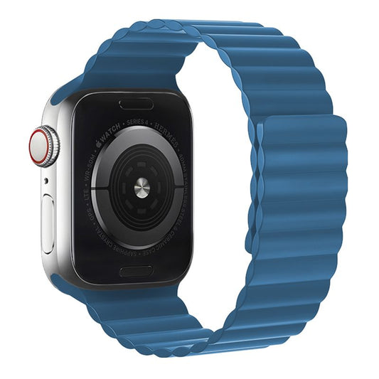 Apple Watch 44 / 45 / 46 / 49mm hoco. iWatch WA07 Flexible series magnetic silicone chain strap - blue