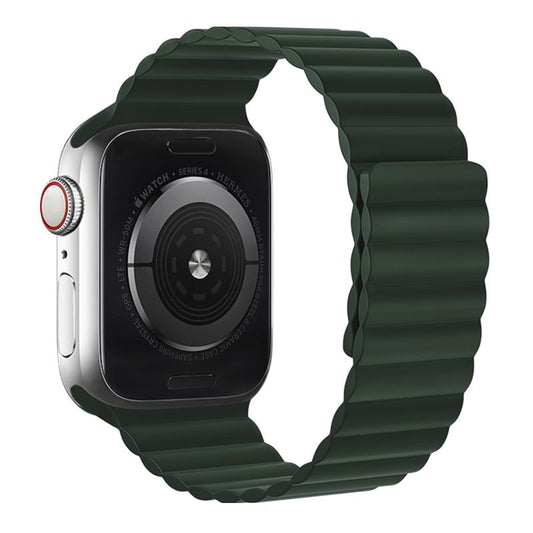 Apple Watch 38 / 40 / 41 / 42mm hoco. iWatch WA07 Flexible series magnetic silicone chain strap - green