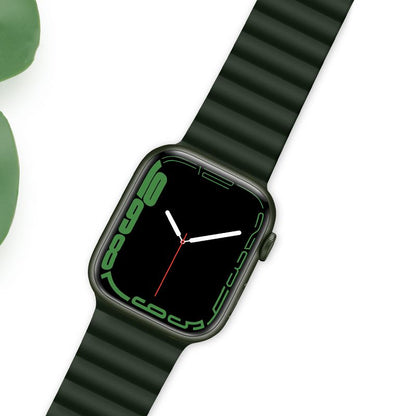 Apple Watch 38 / 40 / 41 / 42mm hoco. iWatch WA07 Flexible series magnetic silicone chain strap - green
