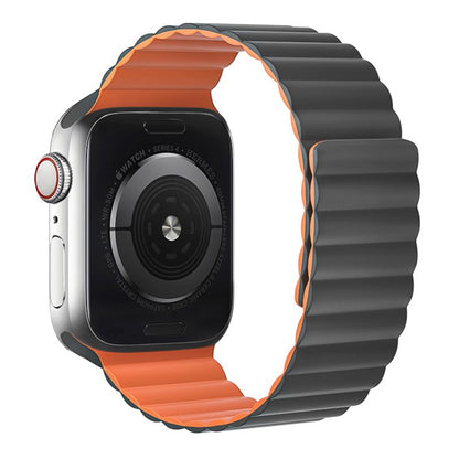 Apple Watch 38 / 40 / 41 / 42mm hoco. iWatch WA07 Flexible series magnetic silicone chain strap - gray orange