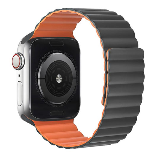 Apple Watch 38 / 40 / 41 / 42mm hoco. iWatch WA07 Flexible series magnetic silicone chain strap - gray orange