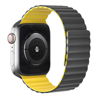 Apple Watch 44 / 45 / 46 / 49mm hoco. iWatch WA07 Flexible series magnetic silicone chain strap - gray yellow