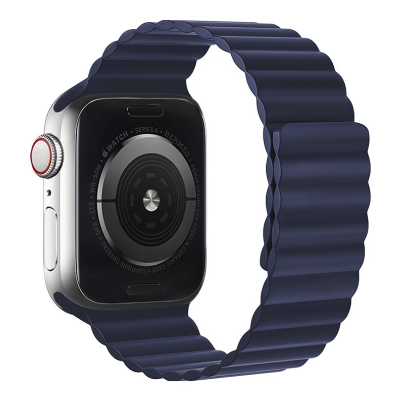 Apple Watch 38 / 40 / 41 / 42mm hoco. iWatch WA07 Flexible series magnetic silicone chain strap - midnight blue