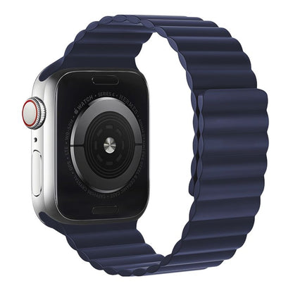 Apple Watch 38 / 40 / 41 / 42mm hoco. iWatch WA07 Flexible series magnetic silicone chain strap - midnight blue