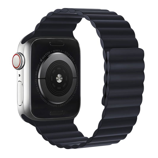 Apple Watch 38 / 40 / 41 / 42mm hoco. iWatch WA07 Flexible series magnetic silicone chain strap - dark blue