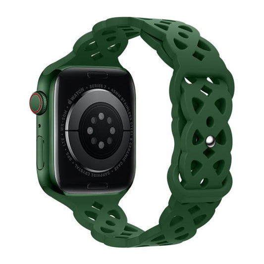 Apple Watch 44 / 45 / 46 / 49mm hoco. iWatch WA09 Flexible series rhombus hollow silicone strap - alfalfa