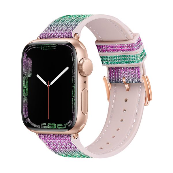 Apple Watch 44 / 45 / 46 / 49mm hoco. iWatch WA11 Diamond series double-section color-changing silicone strap - purple green