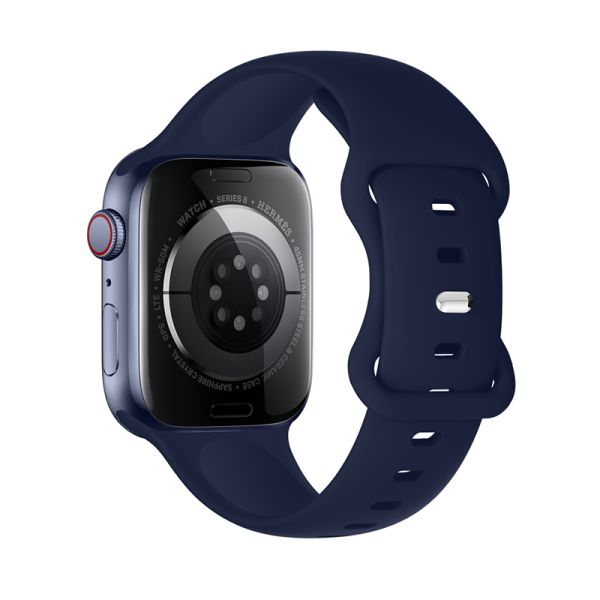 Apple Watch 38 / 40 / 41 / 42mm hoco. iWatch WA15 Flexible series 8-character buckle solid color silicone strap - navy blue
