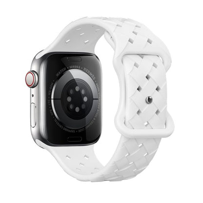 Apple Watch 44 / 45 / 46 / 49mm hoco. iWatch WA16 Flexible series bamboo pattern solid color silicone strap - white