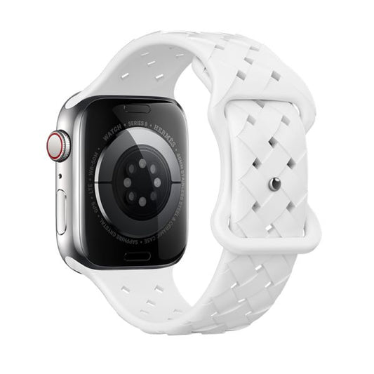 Apple Watch 44 / 45 / 46 / 49mm hoco. iWatch WA16 Flexible series bamboo pattern solid color silicone strap - white