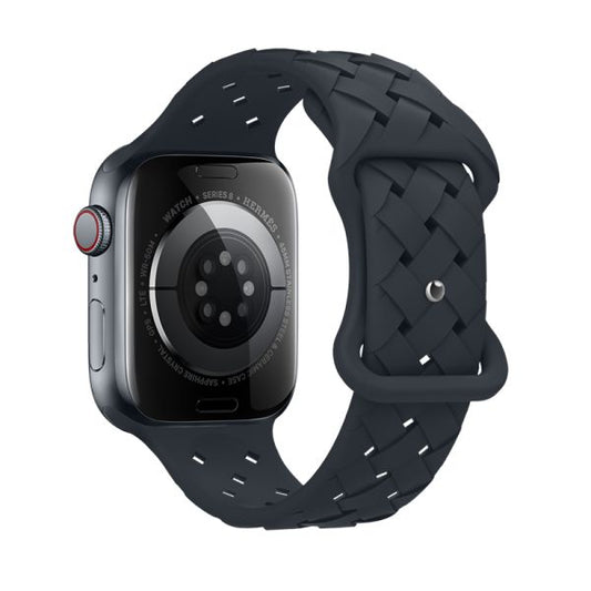 Apple Watch 38 / 40 / 41 / 42mm hoco. iWatch WA16 Flexible series bamboo pattern solid color silicone strap - midnight blue