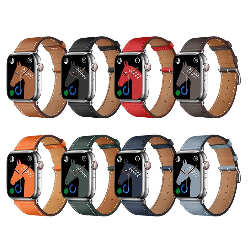 Apple Watch 38 / 40 / 41 / 42mm hoco. iWatch WA17 Genuine leather strap - dark gray