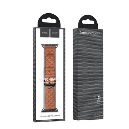 Apple Watch 44 / 45 / 46 / 49mm hoco. iWatch WA18 Elegant series leather strap - brown
