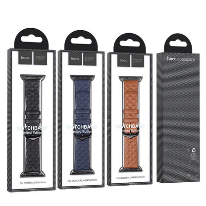 Apple Watch 38 / 40 / 41 / 42mm hoco. iWatch WA18 Elegant series leather strap - midnight blue
