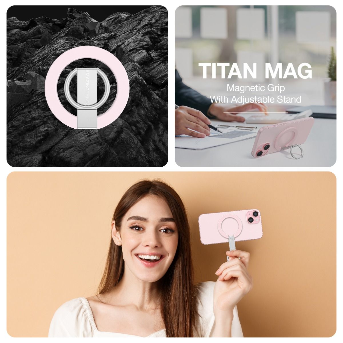 AMAZINGTHING Titan Phone Grip (MagSafe Compatible) - Titan Gray