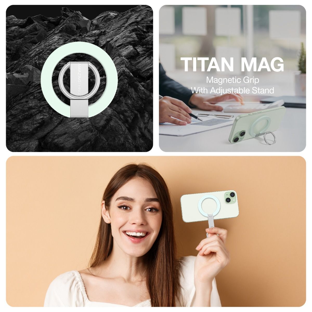 AMAZINGTHING Titan Phone Grip (MagSafe Compatible) - Titan Green