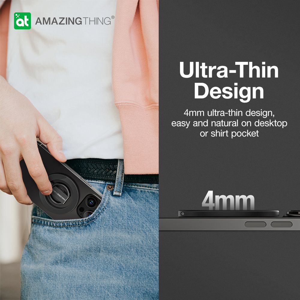 AMAZINGTHING Titan Phone Grip (MagSafe Compatible) - Black