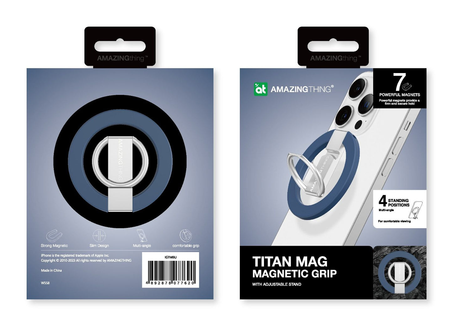 AMAZINGTHING Titan Phone Grip (MagSafe Compatible) - Navy Blue