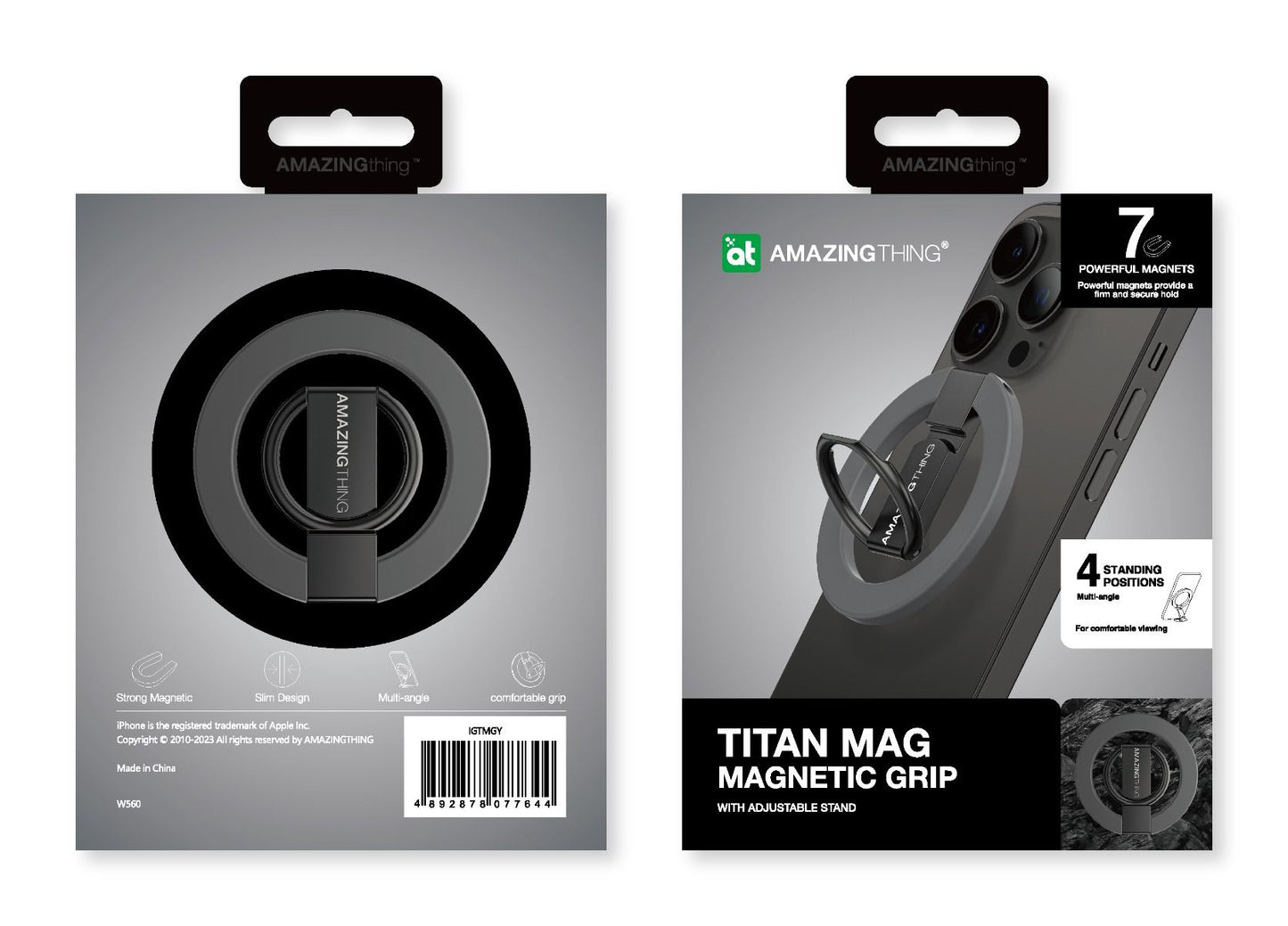 AMAZINGTHING Titan Phone Grip (MagSafe Compatible) - Space Gray