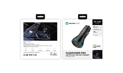 AMAZINGTHING FlexiPower Pro PD43W Car Charger - Black
