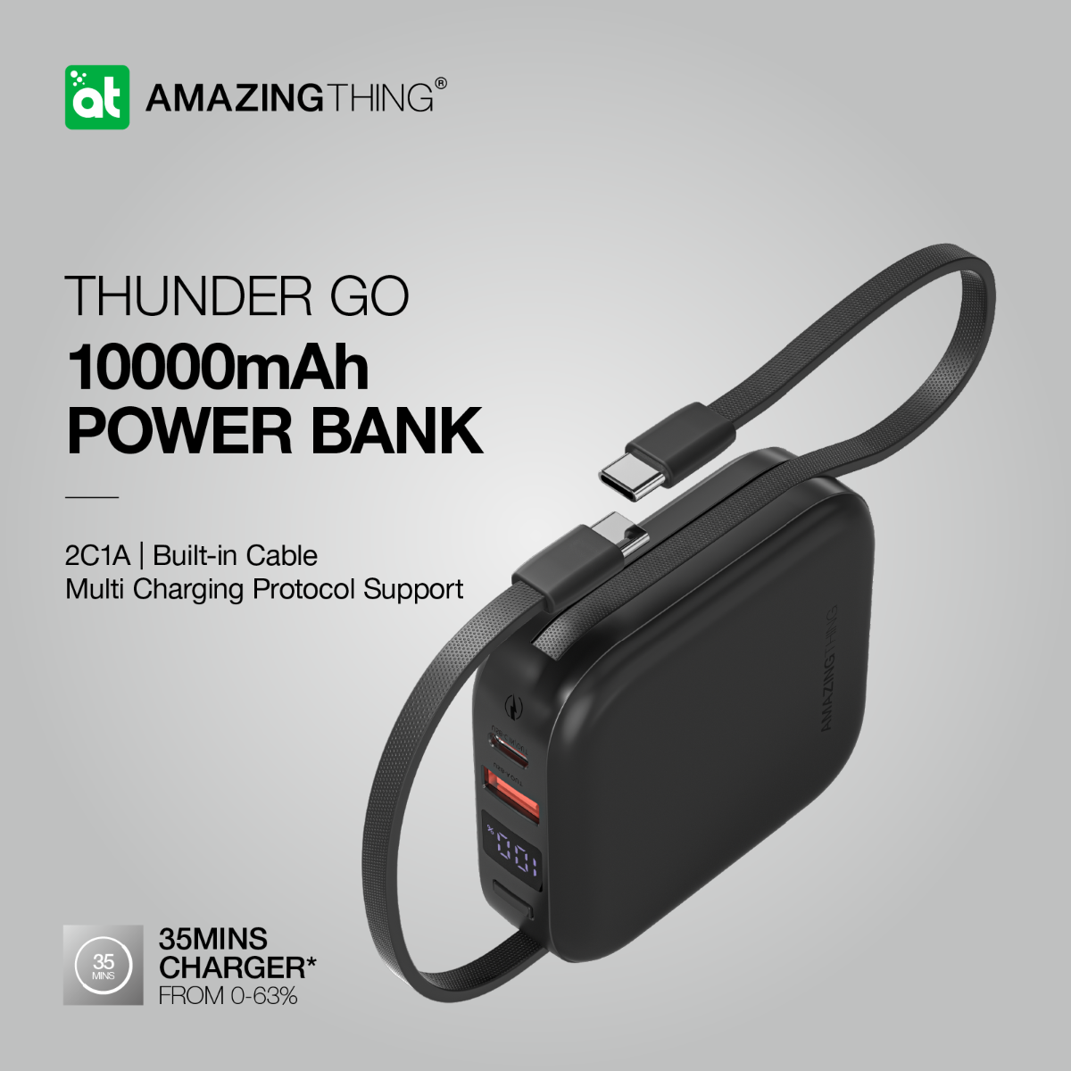 AMAZINGTHING THUNDER GO 10000mAh Power Bank - Black