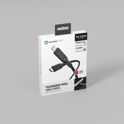 AMAZINGTHING 120cm Thunder Pro 240W C to C USB 3.2 Gen2 Cable - Black