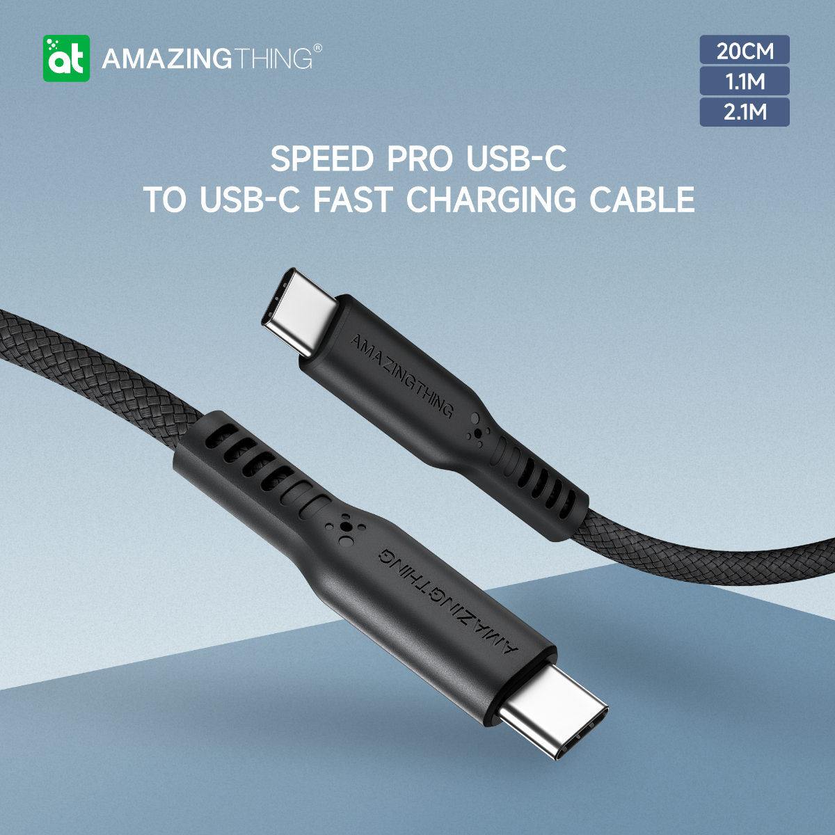 AMAZINGTHING 210cm 60W Thunder Pro USB-C to USB-C - Black
