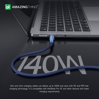AMAZINGTHING 110cm 60W Thunder Pro USB-C to USB-C - Black