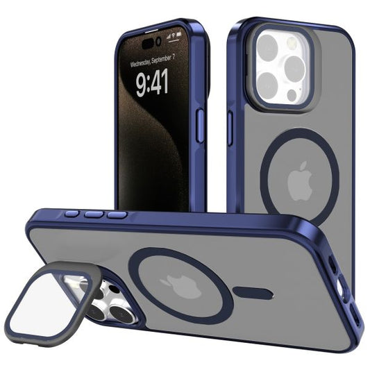 iPhone 16 Plus BLACKTECH J3 Metallic Spaying With Camera Stand(Magnetic Compatible) - Blue