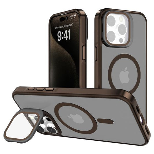iPhone 16 Plus BLACKTECH J3 Metallic Spaying With Camera Stand(Magnetic Compatible) - Gold