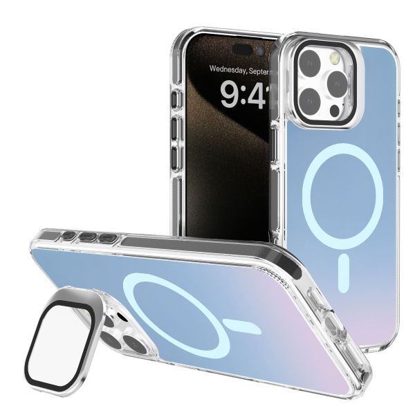 iPhone 16 BLACKTECH J2 Colorful With Camera Stand (Magnetic Compatible) - Black