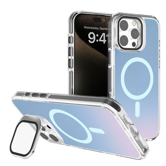 iPhone 16 BLACKTECH J2 Colorful With Camera Stand (Magnetic Compatible) - Black