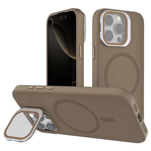 iPhone 16 Pro BLACKTECH Y2 Liquid Silicone With Camera Stand (Magnetic Compatible) - Gold